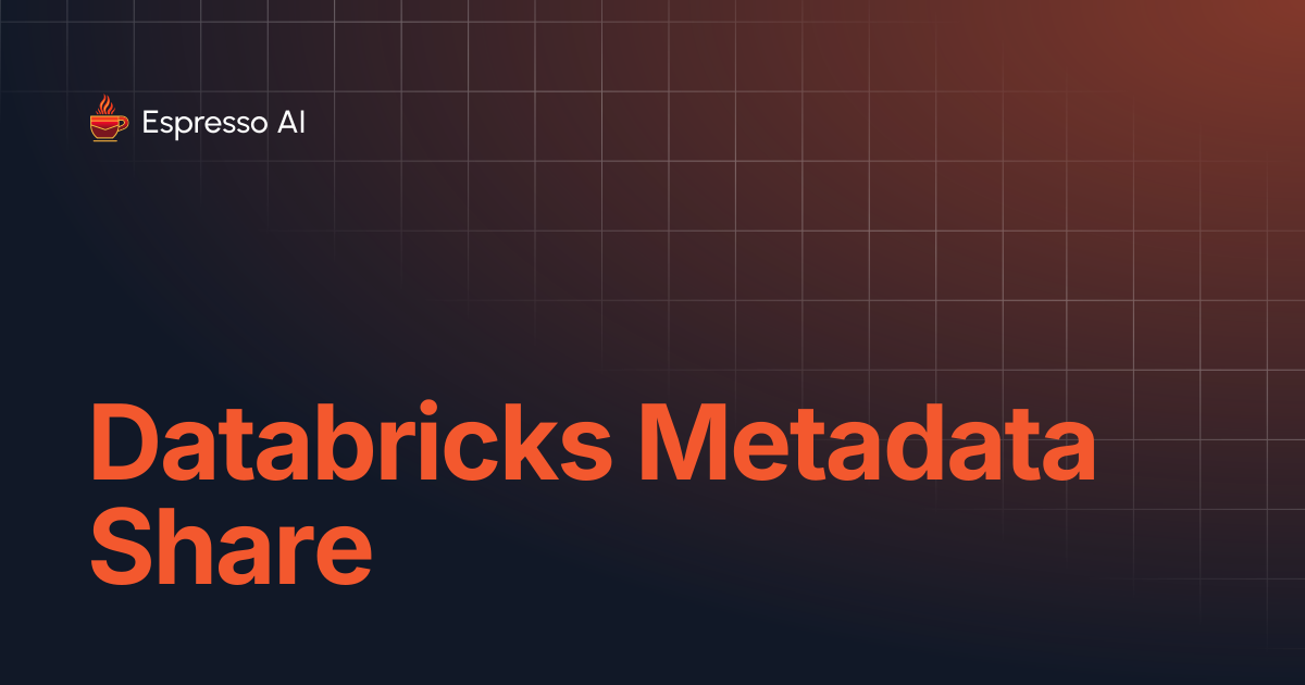 Databricks Metadata Share | Espresso AI Docs